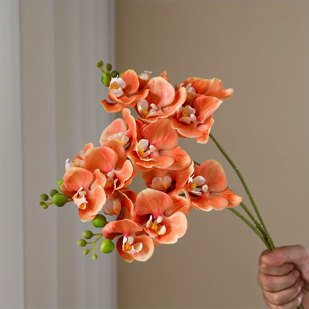 3pcs DIY Silk Phalaenopsis Orchid Set - Versatile Faux Floral Decor for Home, Office, and Holiday Celebrations