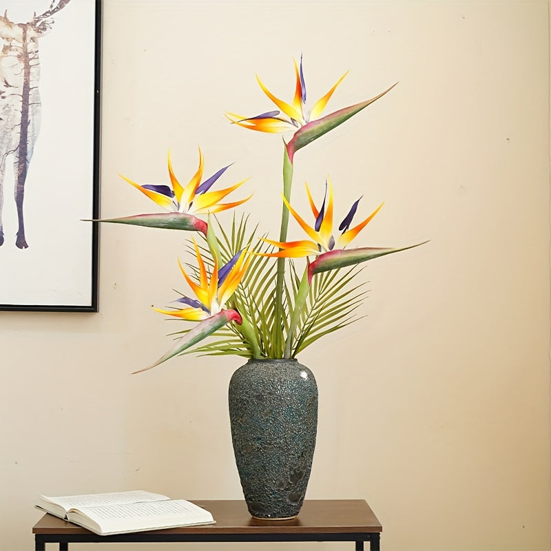 1pc Boho Style Artificial Bird of Paradise Flowers, Plastic Floral Swags, for Home Office Wedding Centerpiece, Spring Autumn Table Decor, Halloween Thanksgiving Christmas Easter Holiday Decorations