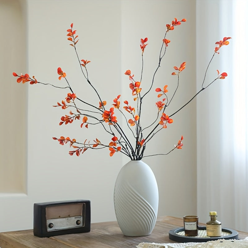 3pcs Glam Style Artificial Fall Plant Stems, 38in Plastic Branches for Vase Decoration, Thanksgiving Table Centerpieces, Christmas Halloween Garden Party Garland Decor