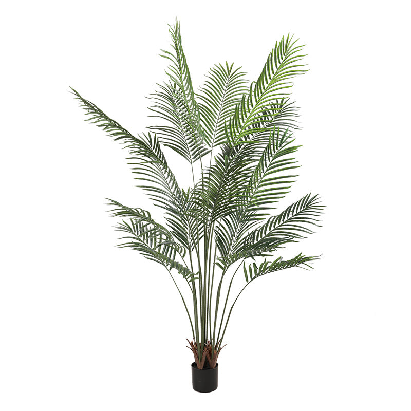 63" Lifelike Artificial Golden Cane Palm Tree Black Pot