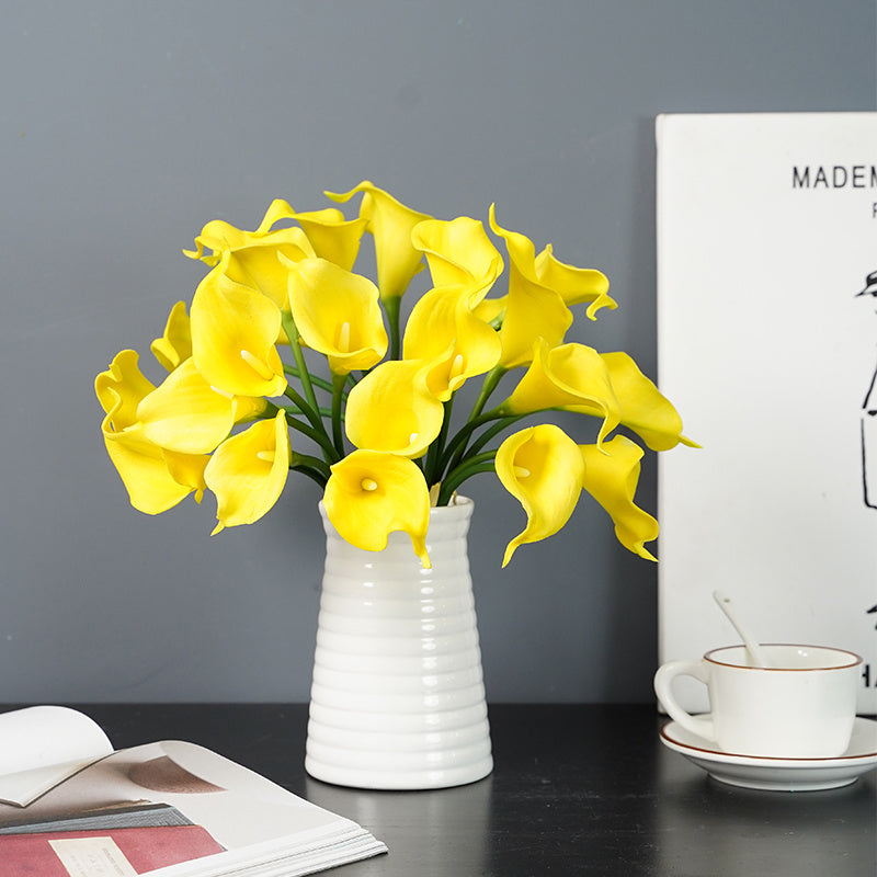 Elegant 6pcs Artificial Calla Lily Bouquet - Perfect for Weddings, Bridal Showers & Home Decor | Ideal for Christmas, Valentine&