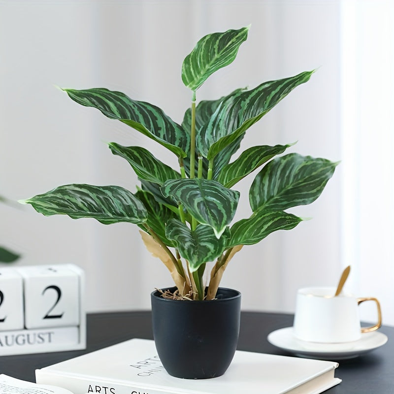 1pc Plastic Simulation Green Radish Potted Evergreen Green Plant for Home Desktop Floor Decoration Ornaments and Landscaping