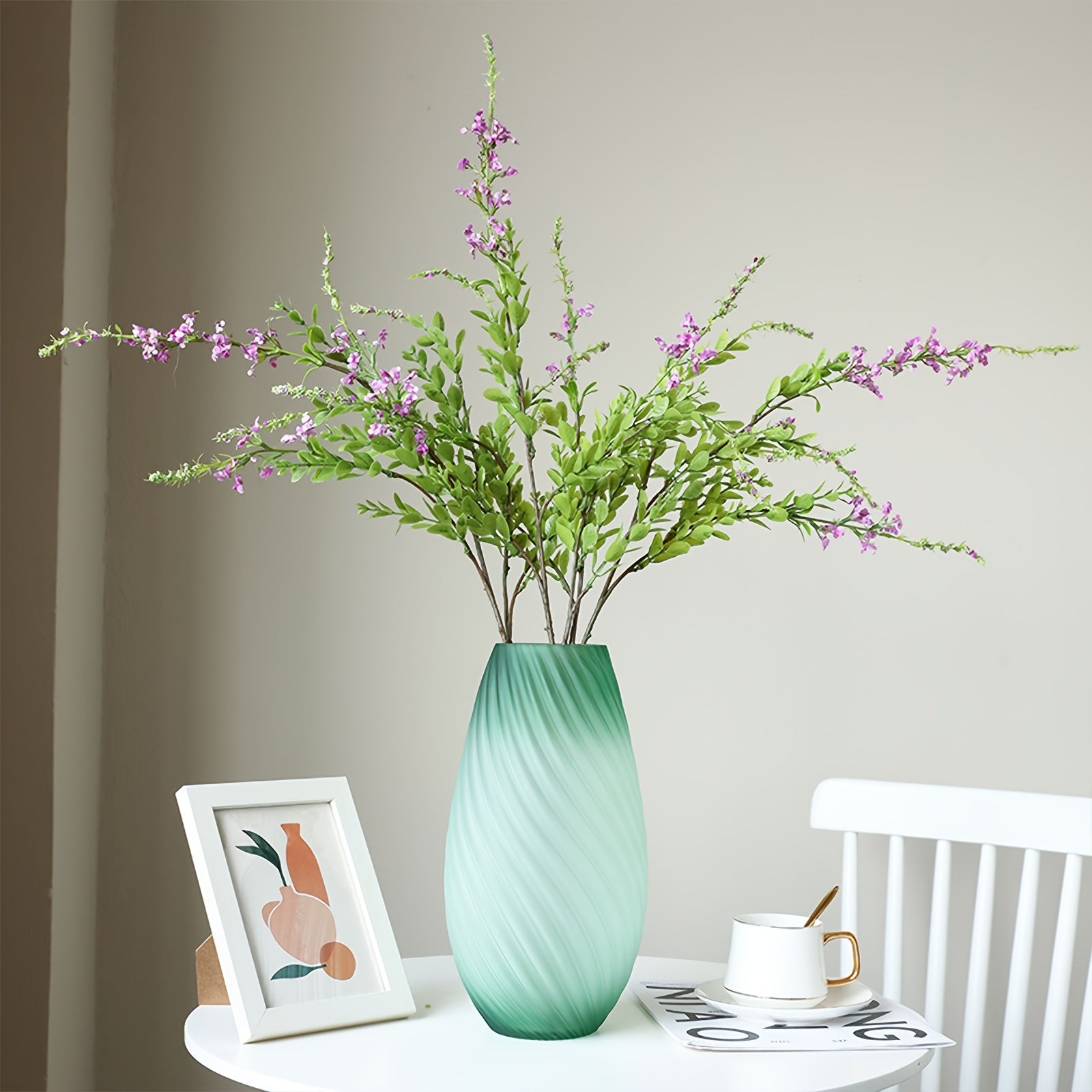 3/5pcs Boho Style Artificial Sage Green Plants - Versatile Plastic Floral Decor for Home, Garden, Wedding, Valentine&