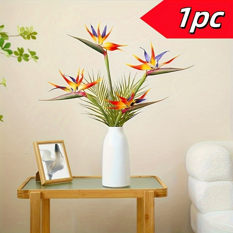 1pc Boho Style Artificial Bird of Paradise Flowers, Plastic Floral Swags, for Home Office Wedding Centerpiece, Spring Autumn Table Decor, Halloween Thanksgiving Christmas Easter Holiday Decorations