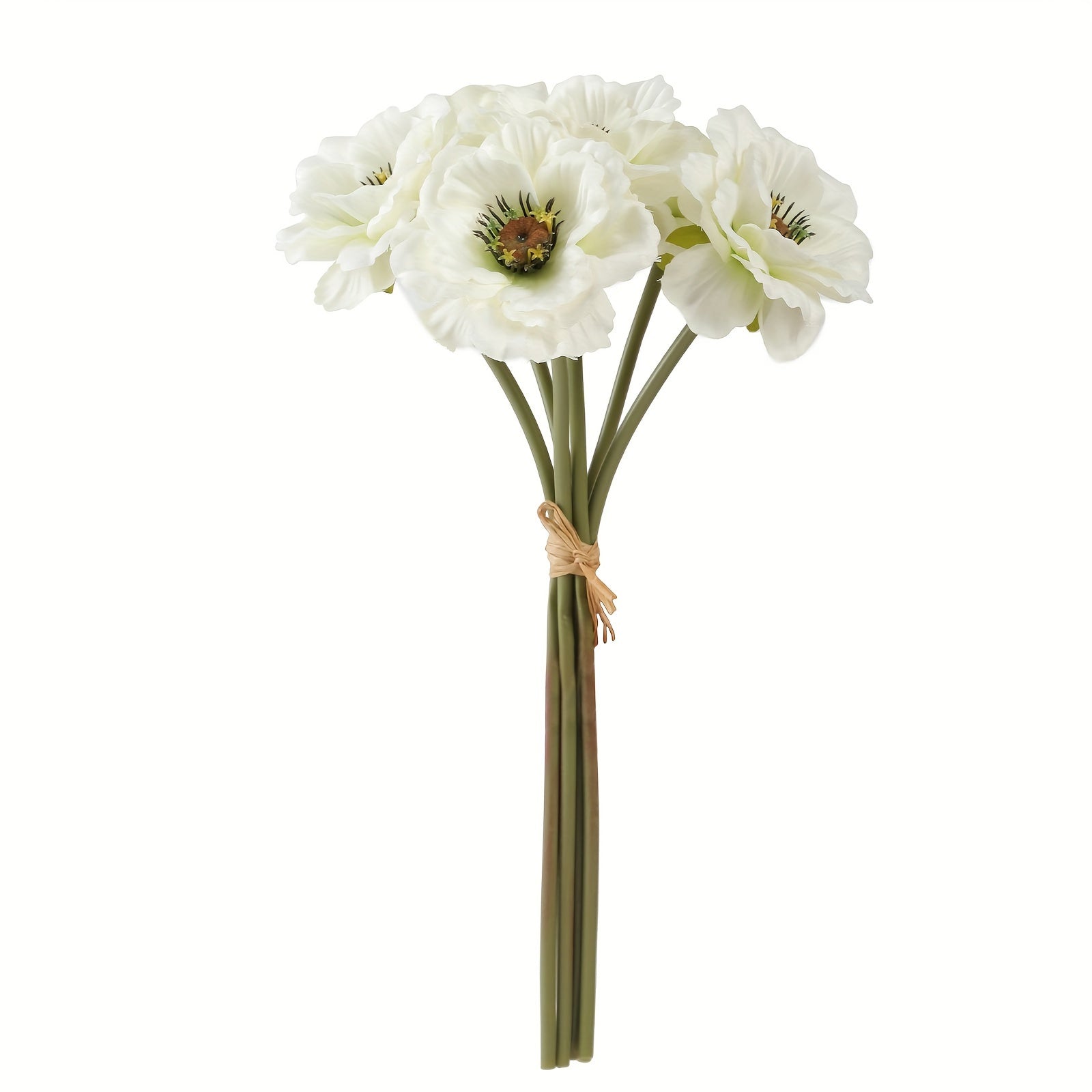 Classic Style Fabric Poppy Flower Swags, 6-Pack Artificial Poppies for Home Decor, Wedding, Engagement, Photography Props, Seasonal Decorations for Christmas, Halloween, Easter, Hanukkah, Thanksgiving