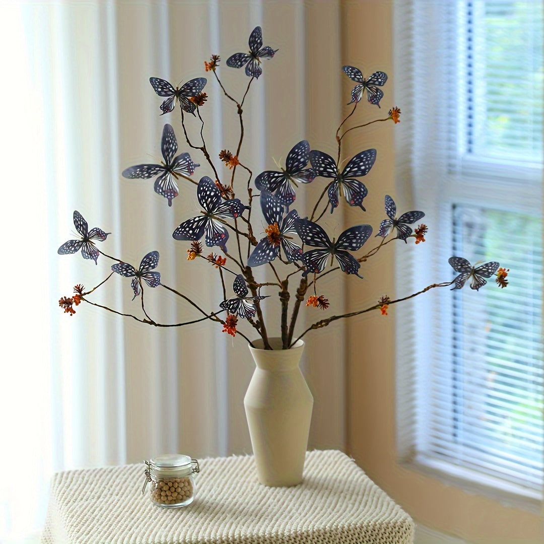 1pc Artificial Flower Dead Branch Butterfly Home Desktop Decoration Flower Ornament