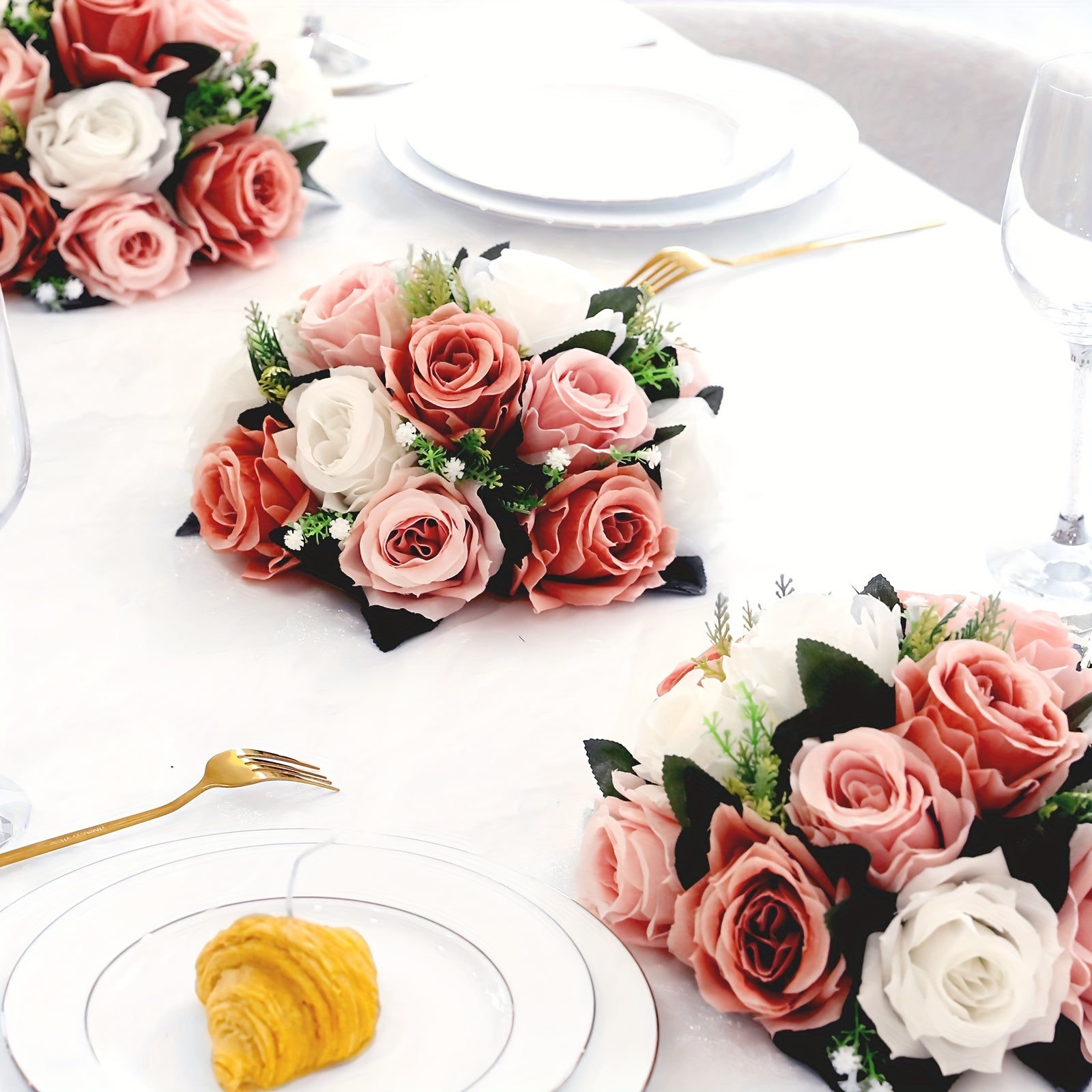 Elegant Artificial Rose Flower Ball - Perfect for Centerpieces, Weddings & Home Decor | Versatile Silk Roses for Parties, Valentine&