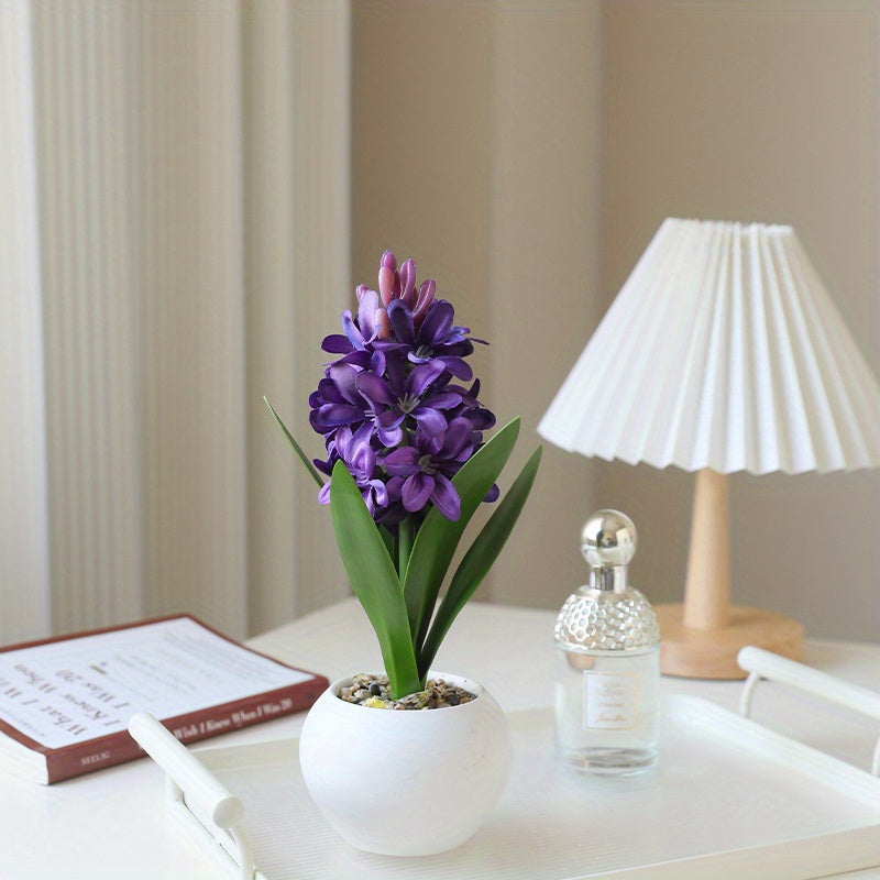 Charming Faux Hyacinth Potted Plant - Perfect for Home & Office Decor, Ideal for Mother&
