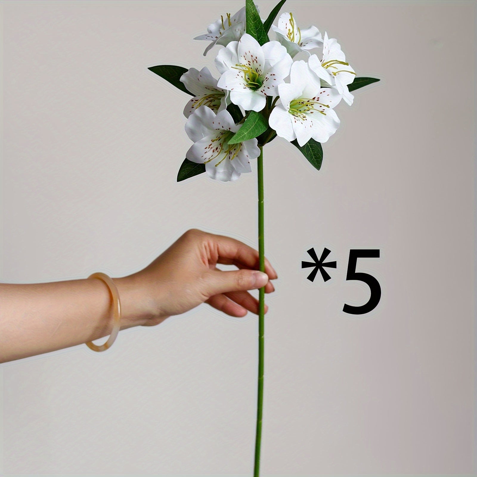 1/5pcs Artificial White Easter Lily Flowers, Fabric Fake Tiger Lily for Spring Wedding Table Centerpiece, Freestanding Home Decoration, No Vase, Ideal for Christmas, Father&