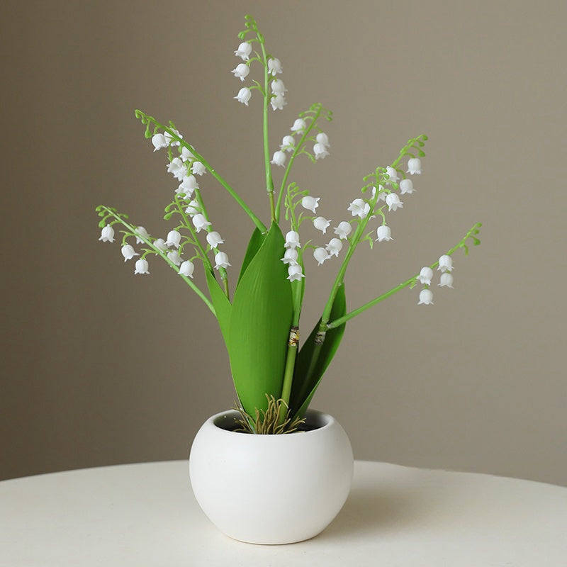 Elegant 11.8" Artificial Lily of the Valley Potted Plant - Perfect for Home, Garden, Wedding & Party Decor | Ideal Spring Centerpiece & Outdoor Patio Accent