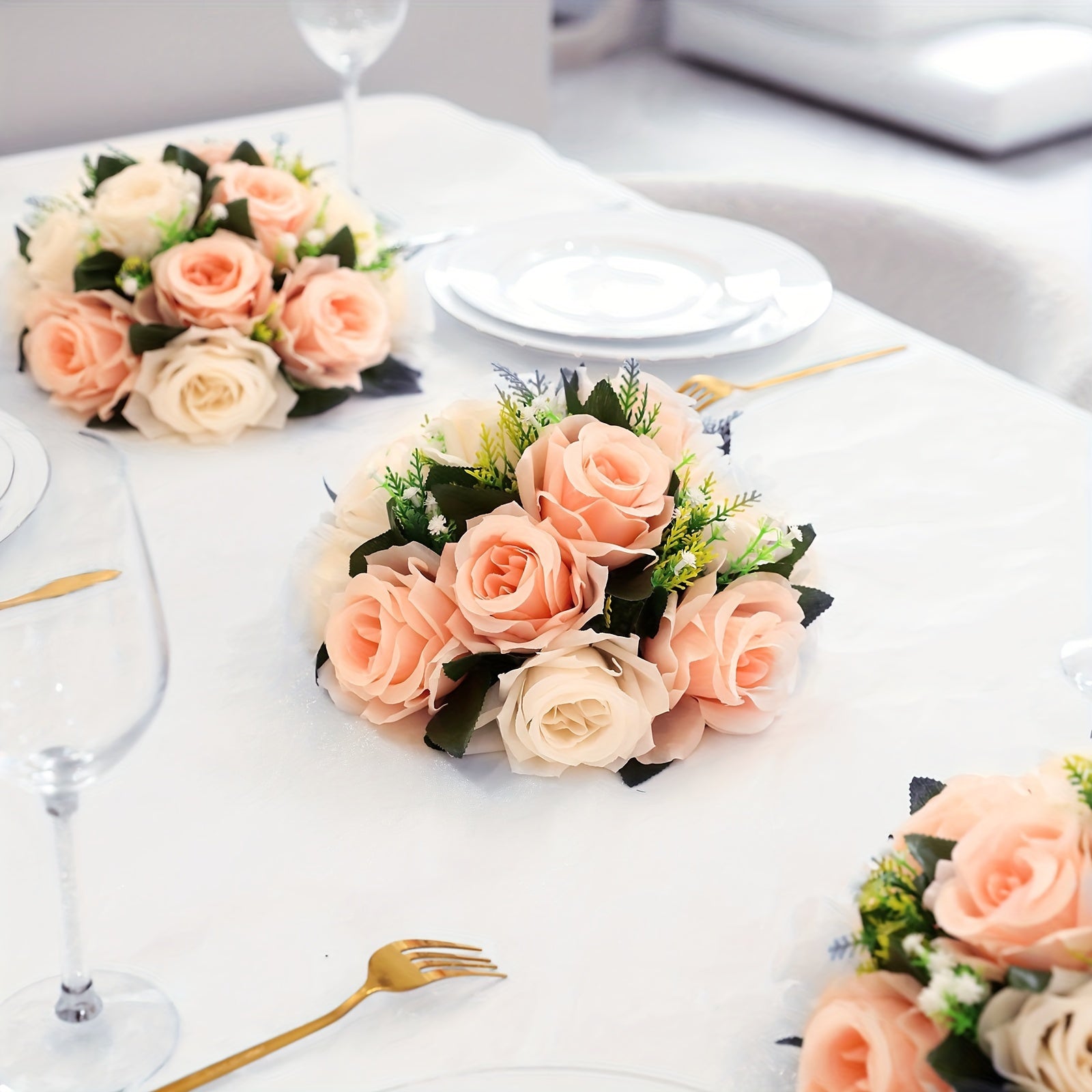 Elegant Artificial Rose Flower Ball - Perfect for Centerpieces, Weddings & Home Decor | Versatile Silk Roses for Parties, Valentine&