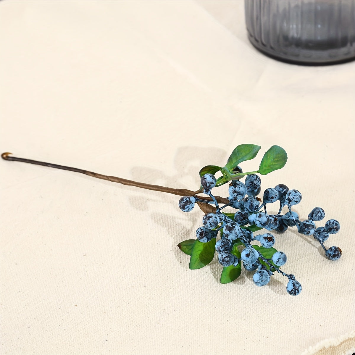 10pcs of Artificial Flowers California Imitation Blueberry Artificial Flower Branches Used for Decorating Blueberry Fruit Branches Fruit Artificial Silk Flowers Home Decoration Party Wedding Blue