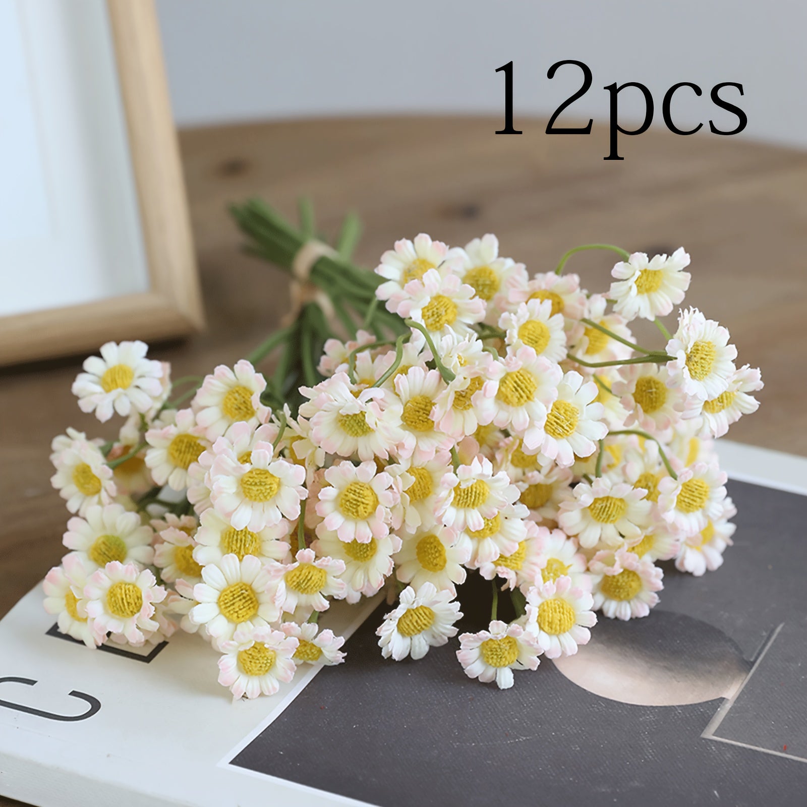 12pcs Vibrant Artificial Daisy Bouquets - Perfect for Weddings, Birthdays & Holidays - Ideal for Home Decor, Cafes & Photo Props