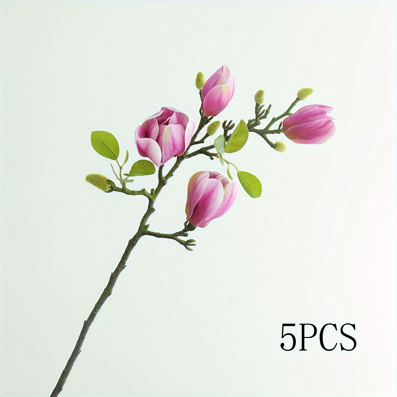 Boho Style Artificial Magnolia Flowers, 27.17" Long Stems, Plastic Floral Arrangements for Wedding Centerpieces, Home Decor, Valentine&