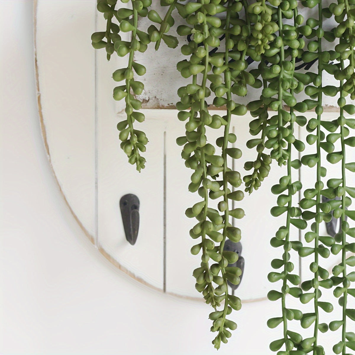 1pc, Artificial Green Plant Lover Tear Vine Home Decoration Fake Flower Buddha Bead Wall Hanging Simulation Green Plant Ceiling Plants