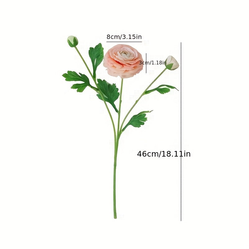 2pcs Boho Chic 3-Head for Lotus & Tea Rose Artificial Flowers - Perfect for Weddings, Home & Garden Decor, Photography Props | Ideal for Christmas, Valentine&