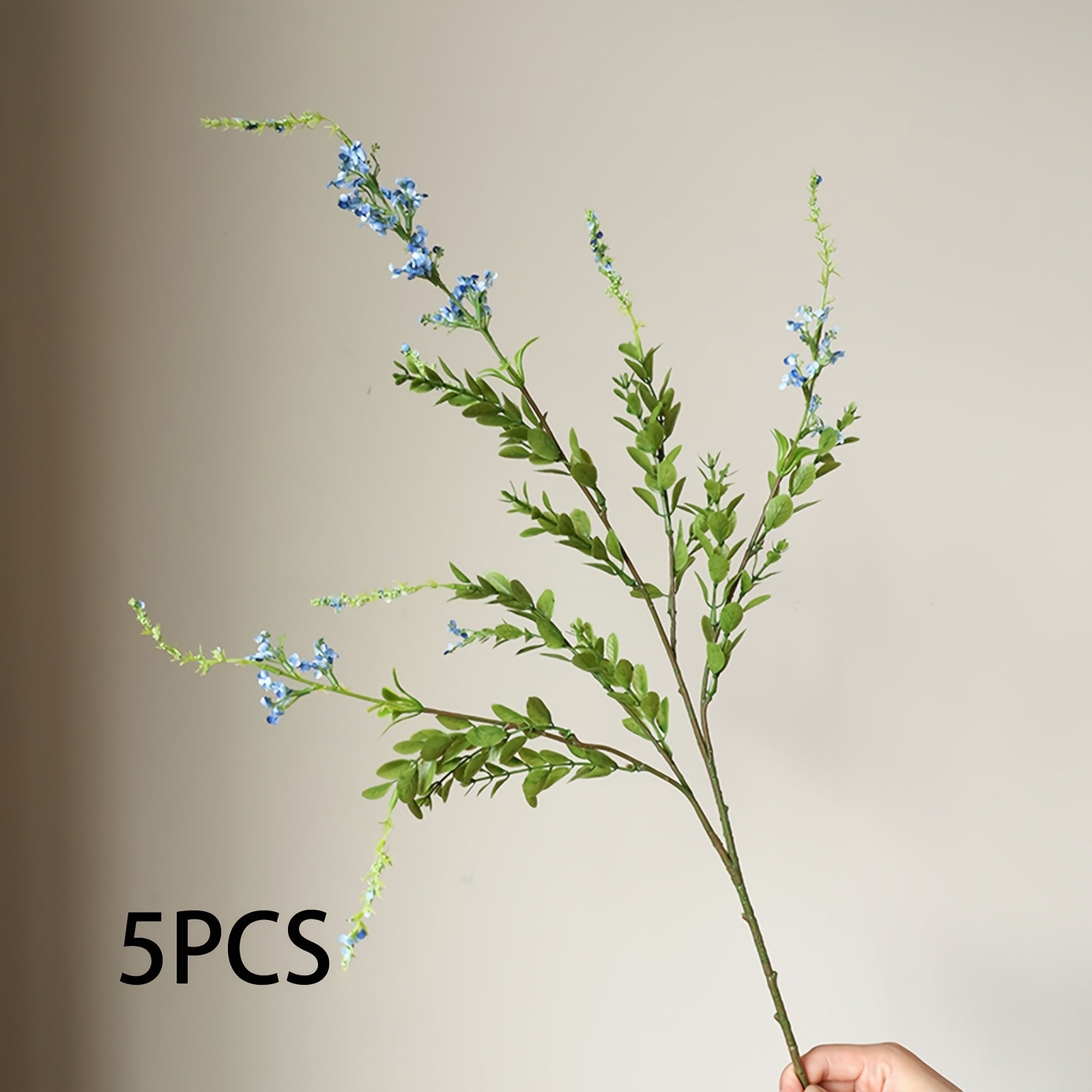3/5pcs Boho Style Artificial Sage Green Plants - Versatile Plastic Floral Decor for Home, Garden, Wedding, Valentine&