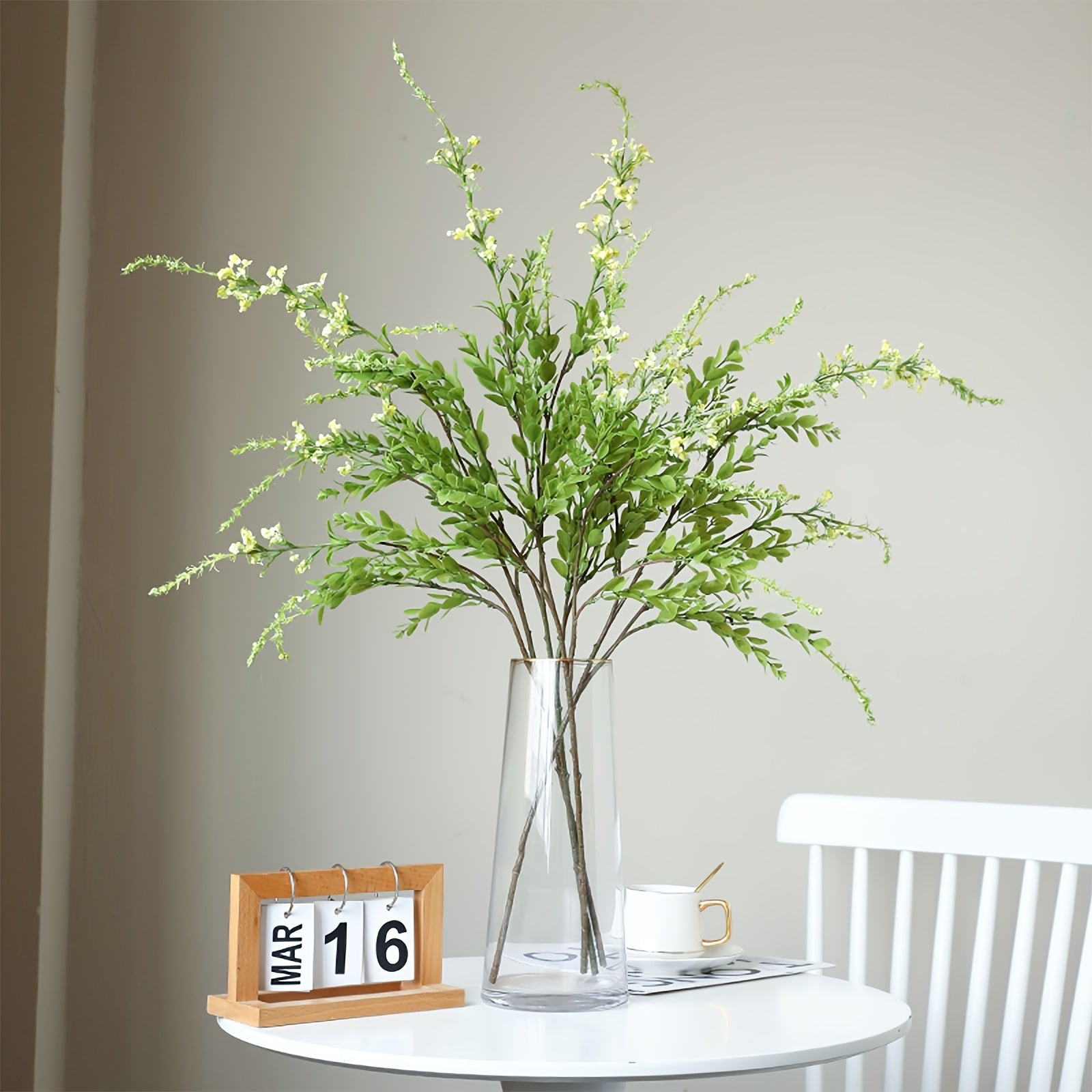 3/5pcs Boho Style Artificial Sage Green Plants - Versatile Plastic Floral Decor for Home, Garden, Wedding, Valentine&
