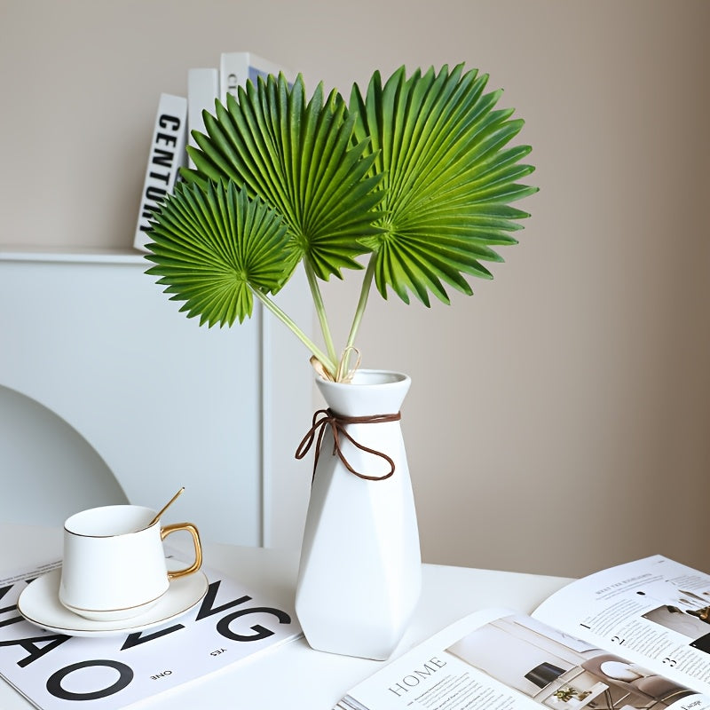 3pcs MOHUAGE Classic Artificial Palm Leaves, Versatile Plastic Faux Plant Decor, for Home, Living Room, Indoor Garden, with Perfect for Christmas, St. Patrick&
