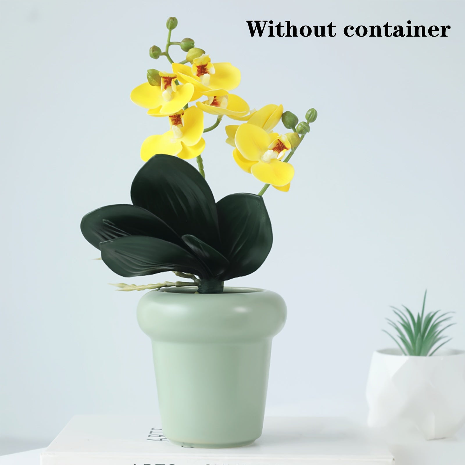 Elegant Artificial Phalaenopsis Orchid Bonsai - Perfect for Home & Office Decor, Spring/Summer Room Accent, Wedding Centerpiece (Pot Not Included)