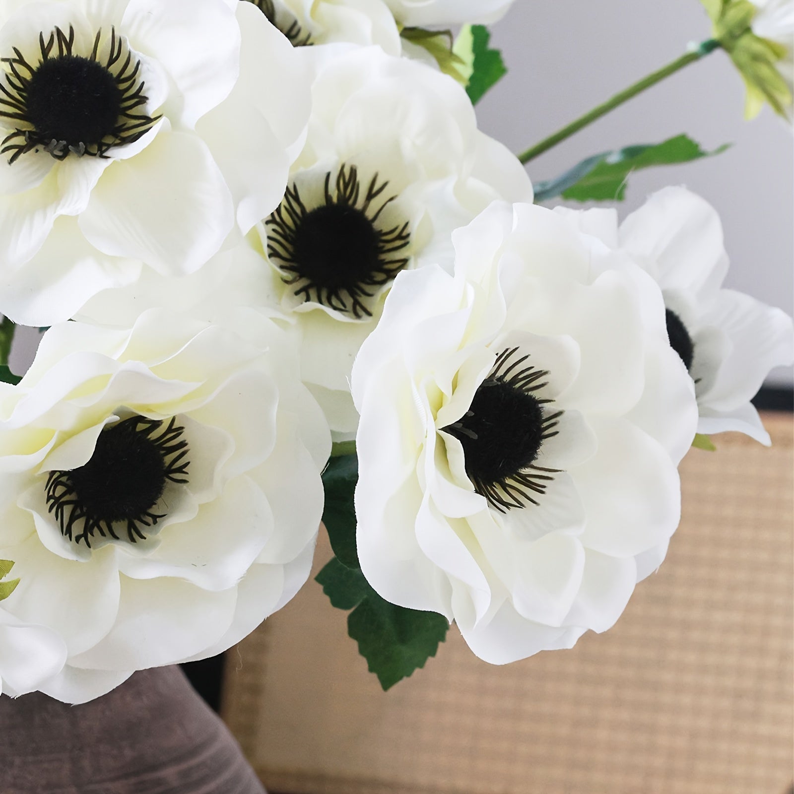 6/10 Pack Artificial Anemone Flowers, Boho Style for Wedding Party Centerpiece, Home Kitchen Decor, Spring Floral Arrangement