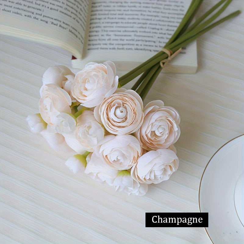 Vibrant Artificial Camellia Bouquet - Perfect for Weddings, Parties & Home Decor | Ideal for Centerpieces & Floral Arrangements