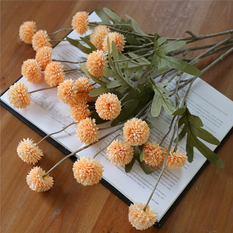 3pcs Boho Chic Artificial Chrysanthemum Flower Stems - Plastic Faux Floral Swags for Wedding, Christmas, Home Decor, Seasonal Harvest, Thanksgiving, Halloween, Valentine&