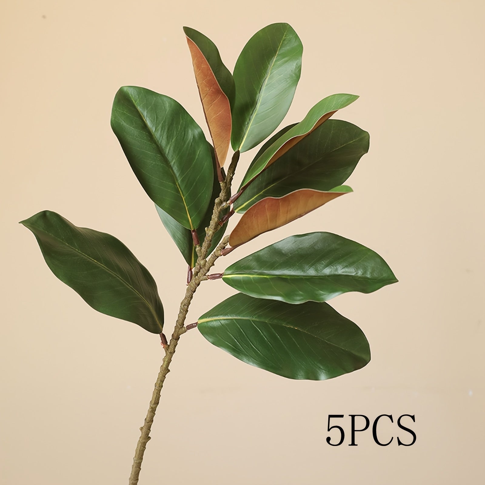 3/5pcs Artificial Simulation Magnolia Flower Plant Magnolia Branch Artificial Green Plant Stem Fake Eucalyptus Decoration Wedding Home Centerpiece Bouquet Flower Arrangement, Spring And Summer Easter Decoration, Simulation Green Plant