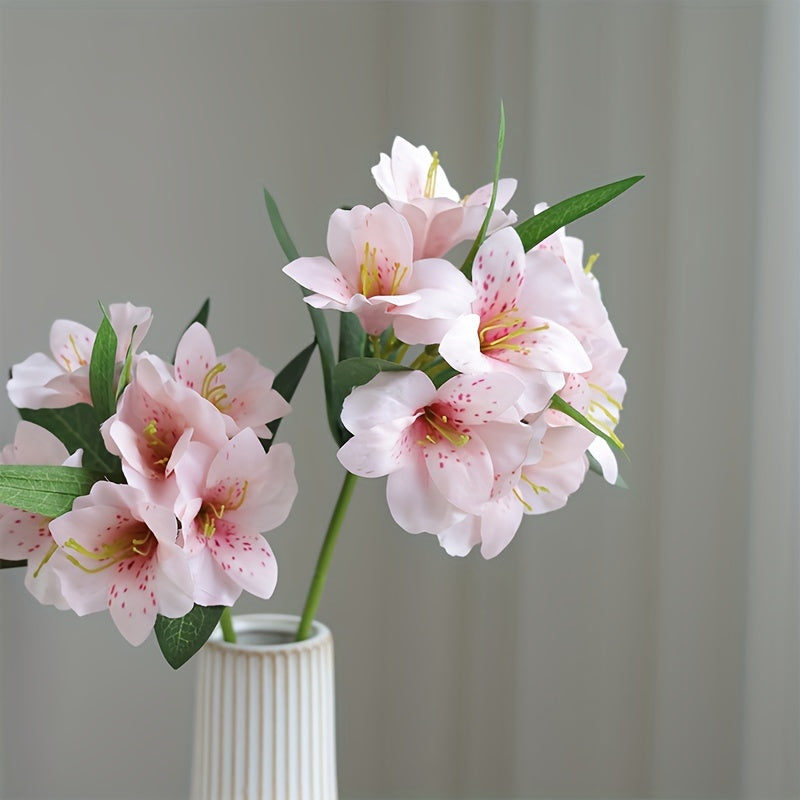 1pc French Country Style 6-Head Artificial Daffodil Lily - Perfect for Home Decor, Weddings, Engagements, Showers, Birthdays & Anniversaries