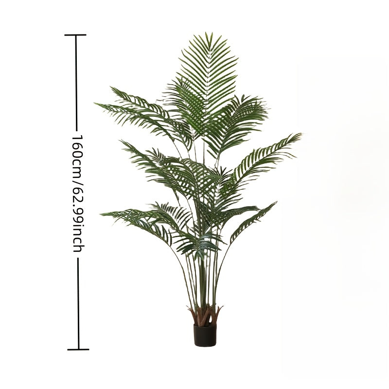5.2ft Lifelike Artificial Palm Tree - Faux Areca with Adjustable Branches & 15 Trunks, Perfect for Indoor/Outdoor Decor, Home Office, and Housewarming Gift
