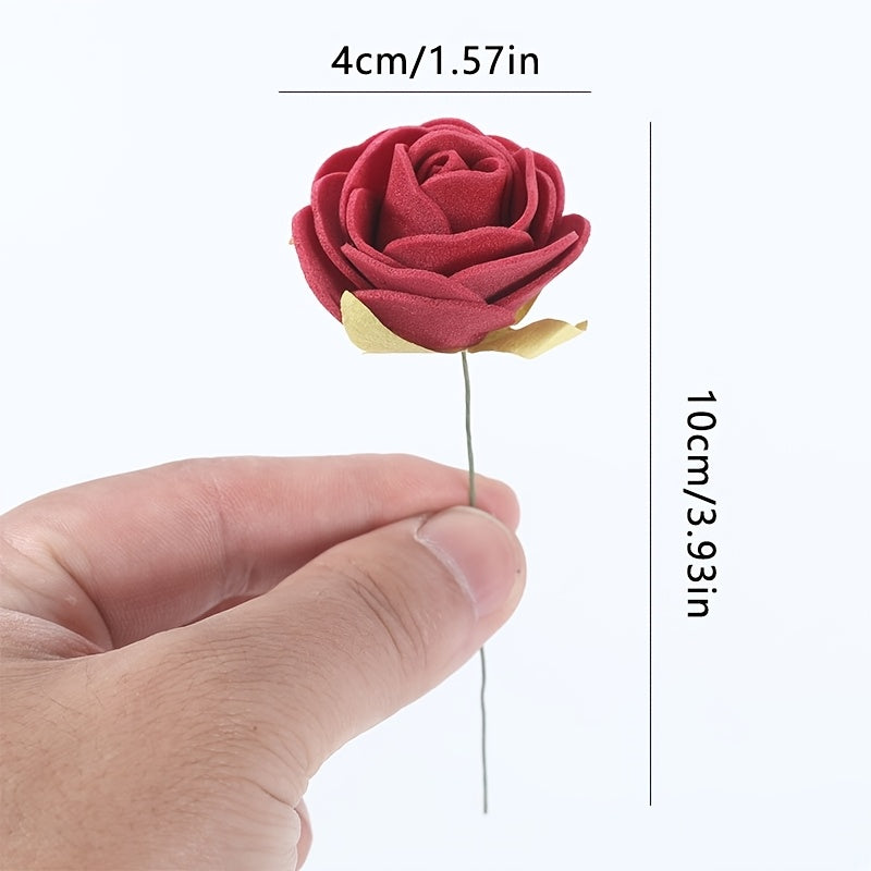 36pcs, Artificial Flower Plastic Rose, Mini Artificial Rose Box, You Will Receive 4 Boxes, A Total of 36 Mini Roses, UV Resistant Artificial Flowers, DIY Decorative Flowers, Valentine&
