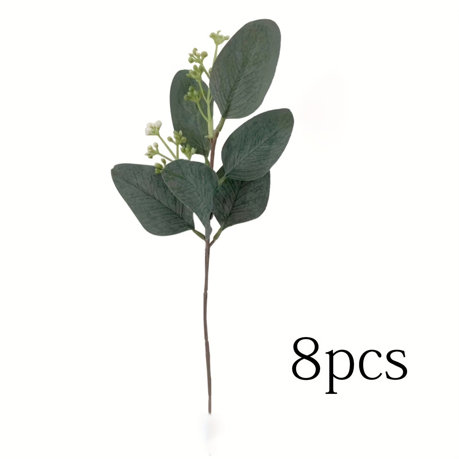 8-Piece Set of Lifelike Artificial Eucalyptus Stems - Perfect for Weddings, Parties & Home Decor | Versatile Faux Greenery Branches for Christmas, Valentine&