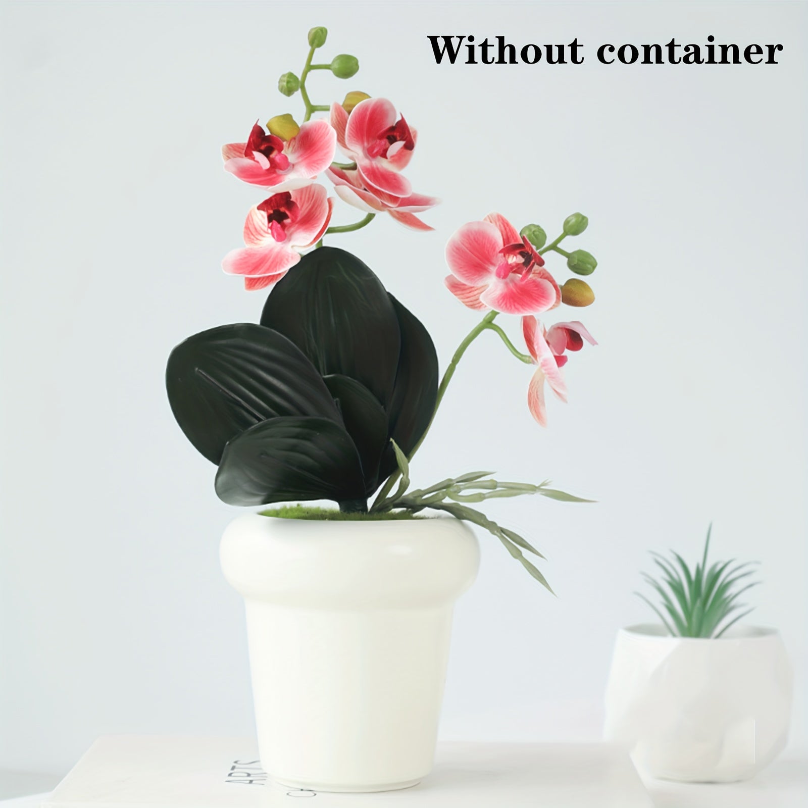 Elegant Artificial Phalaenopsis Orchid Bonsai - Perfect for Home & Office Decor, Spring/Summer Room Accent, Wedding Centerpiece (Pot Not Included)