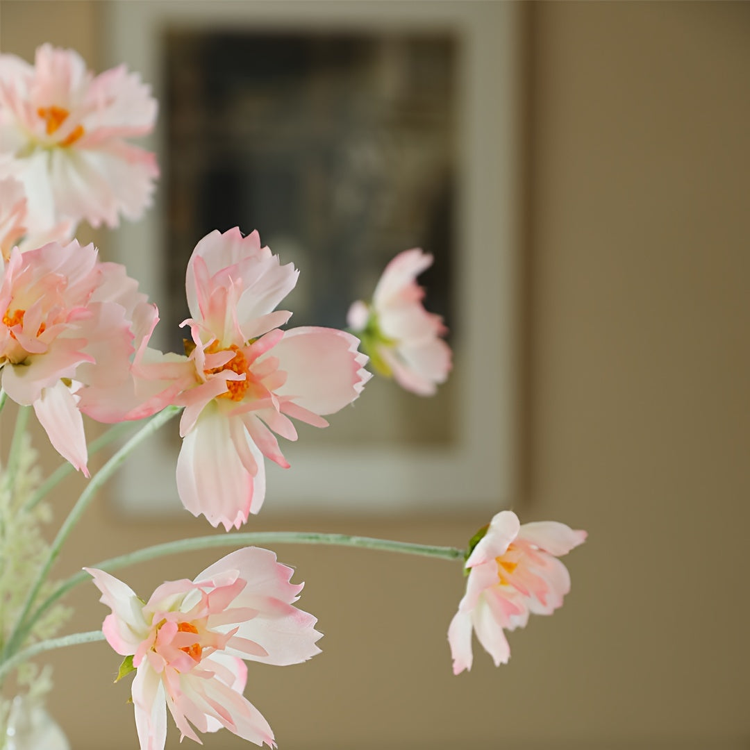 3pcs, Artificial Flowers, Cosmos Bipinnatus Spring Decoration, Small Daisies Cosmos, Artificial Flowers Chamomile, Silk Cloth Fake Flowers, Yard Decorations, Yard Supplies, Party Decorations, Holiday Supplies, Holiday Arrangements, Garden Decorations