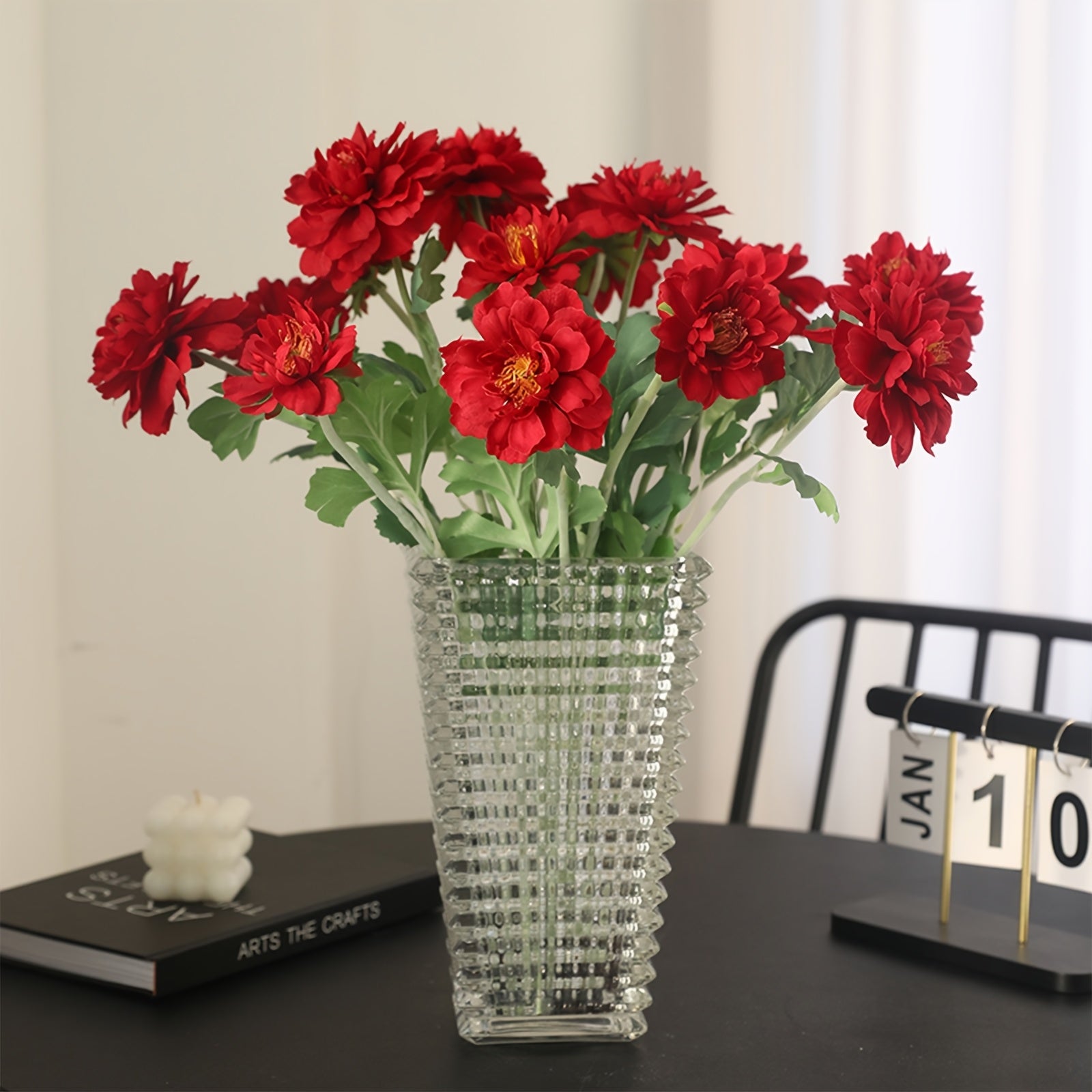 2/5 Stems Lifelike Artificial Silk Peony Flowers - Spring Season Plastic Evergreen Faux Floral for DIY Bouquets, Wedding, Party Home Office Desk Centerpiece, Outdoor Garden, Engagement, Valentine&