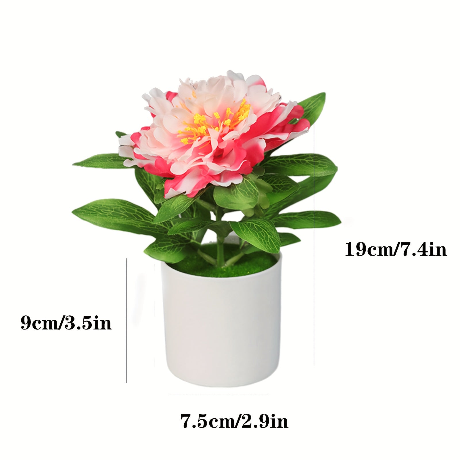 MOHUAGE Lifelike Artificial Peony in Pot - Perfect for Home & Office Decor, Ideal for Spring, St. Patrick&