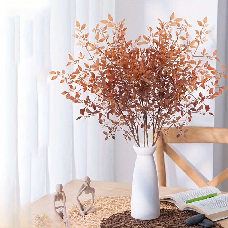 3pcs Set of Artificial Nandina Leaves - Versatile Faux Greenery for Home & Wedding Decor, Perfect for Spring/Summer Table Centerpieces & Outdoor Garden