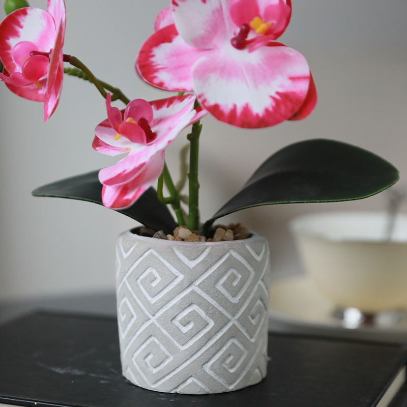Vibrant 11" Artificial Phalaenopsis Orchid Bonsai - Perfect for Home & Office Decor, Table Centerpieces | Ideal for Christmas, Valentine&