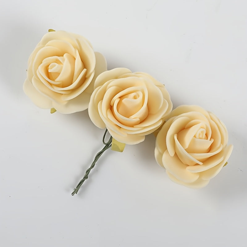 36pcs, Artificial Flower Plastic Rose, Mini Artificial Rose Box, You Will Receive 4 Boxes, A Total of 36 Mini Roses, UV Resistant Artificial Flowers, DIY Decorative Flowers, Valentine&