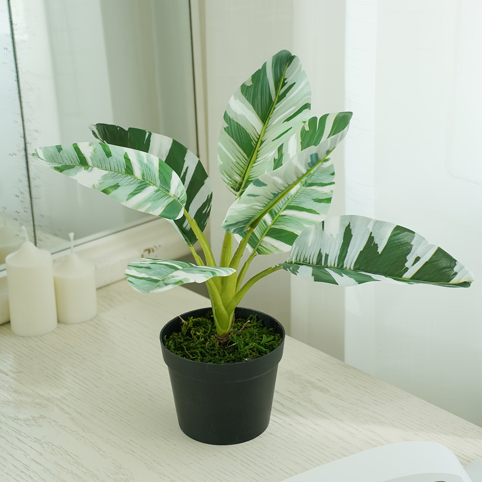 Chic Faux Potted Plant - Versatile Indoor/Outdoor Decor for Dining & Office Tables, Gardens - Multiple Styles Available