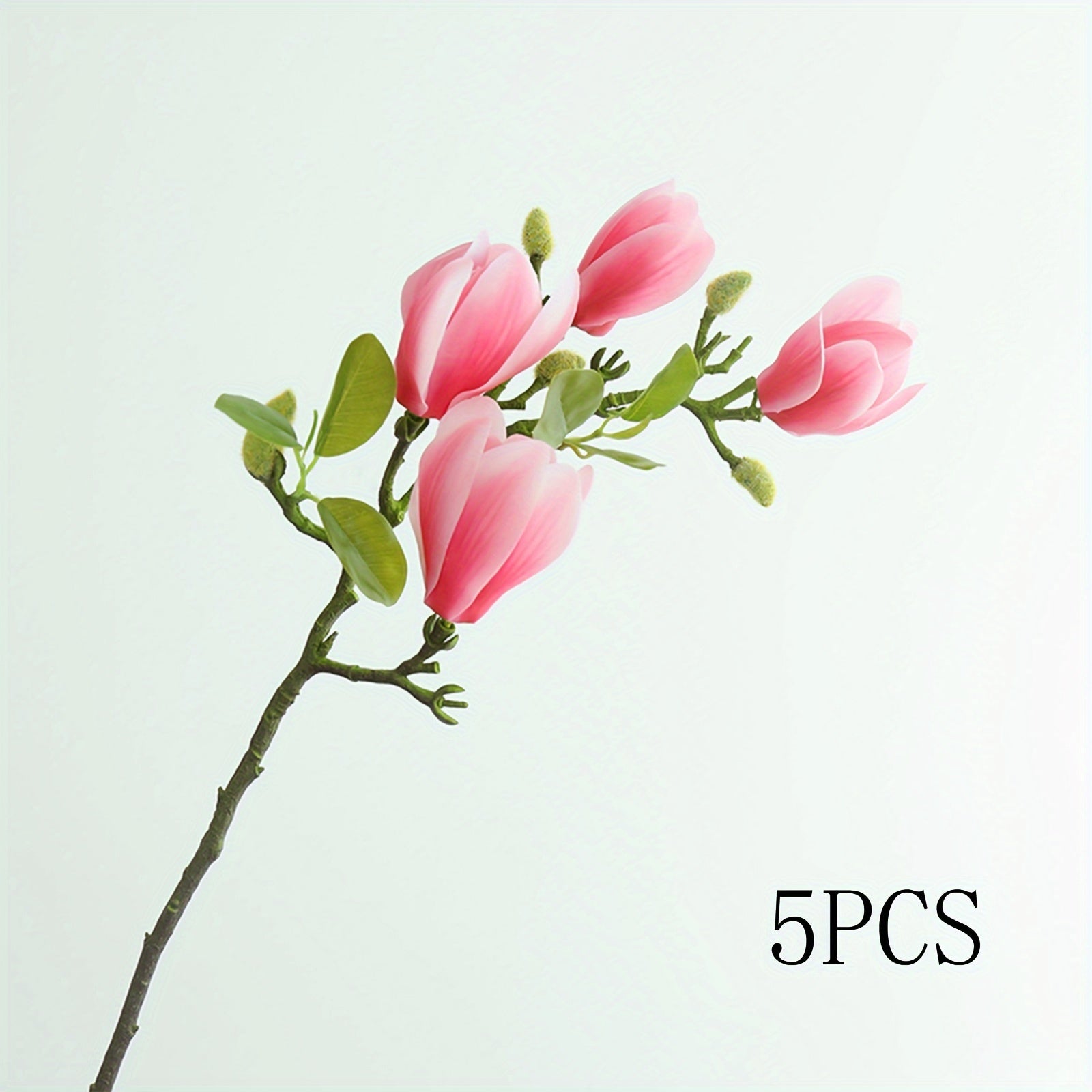 Boho Style Artificial Magnolia Flowers, 27.17" Long Stems, Plastic Floral Arrangements for Wedding Centerpieces, Home Decor, Valentine&