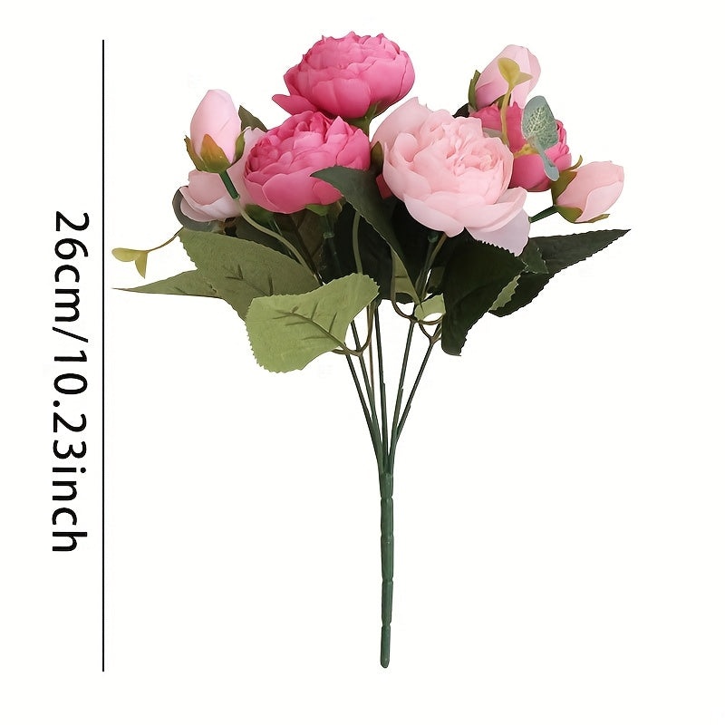 2 Bundles Peonies Artificial Flowers, Mixed Pink Artificial Peonies, Silk Peonies Flowers Fake Peonies Artificial Flowers Peonies Bouquet for Centerpiece Table Wedding Party Home Decor