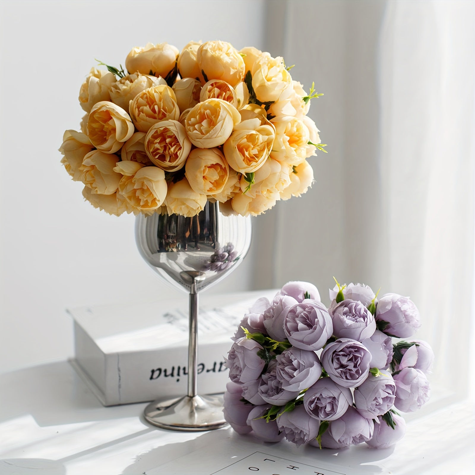 Vibrant Artificial Camellia Bouquet - Perfect for Weddings, Parties & Home Decor | Ideal for Centerpieces & Floral Arrangements