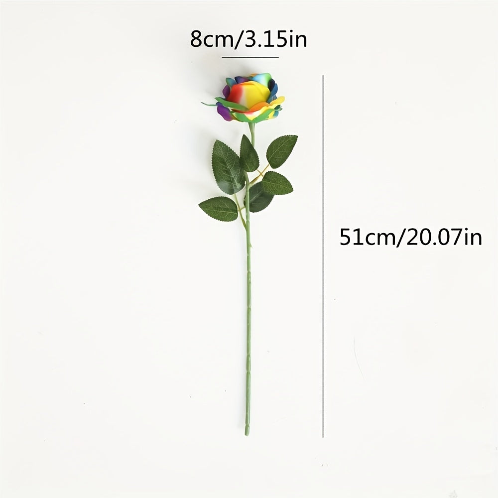 5-Pack Artificial Roses - Premium Plastic Silk Rose Flowers for All-Season Home Decor, Tabletop Decorations, and Holidays