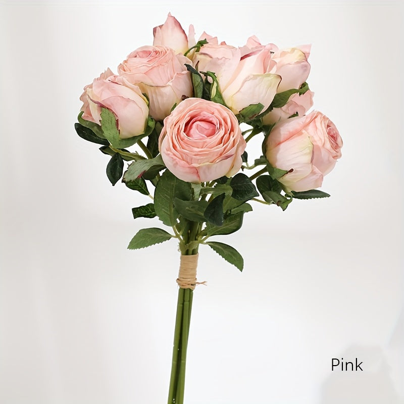 Set, Real Touch Faith Roses, DIY Bouquet Fake Flowers For Home Wedding Decoration, Plastic Flowers Perfect For Weddings, Mother&