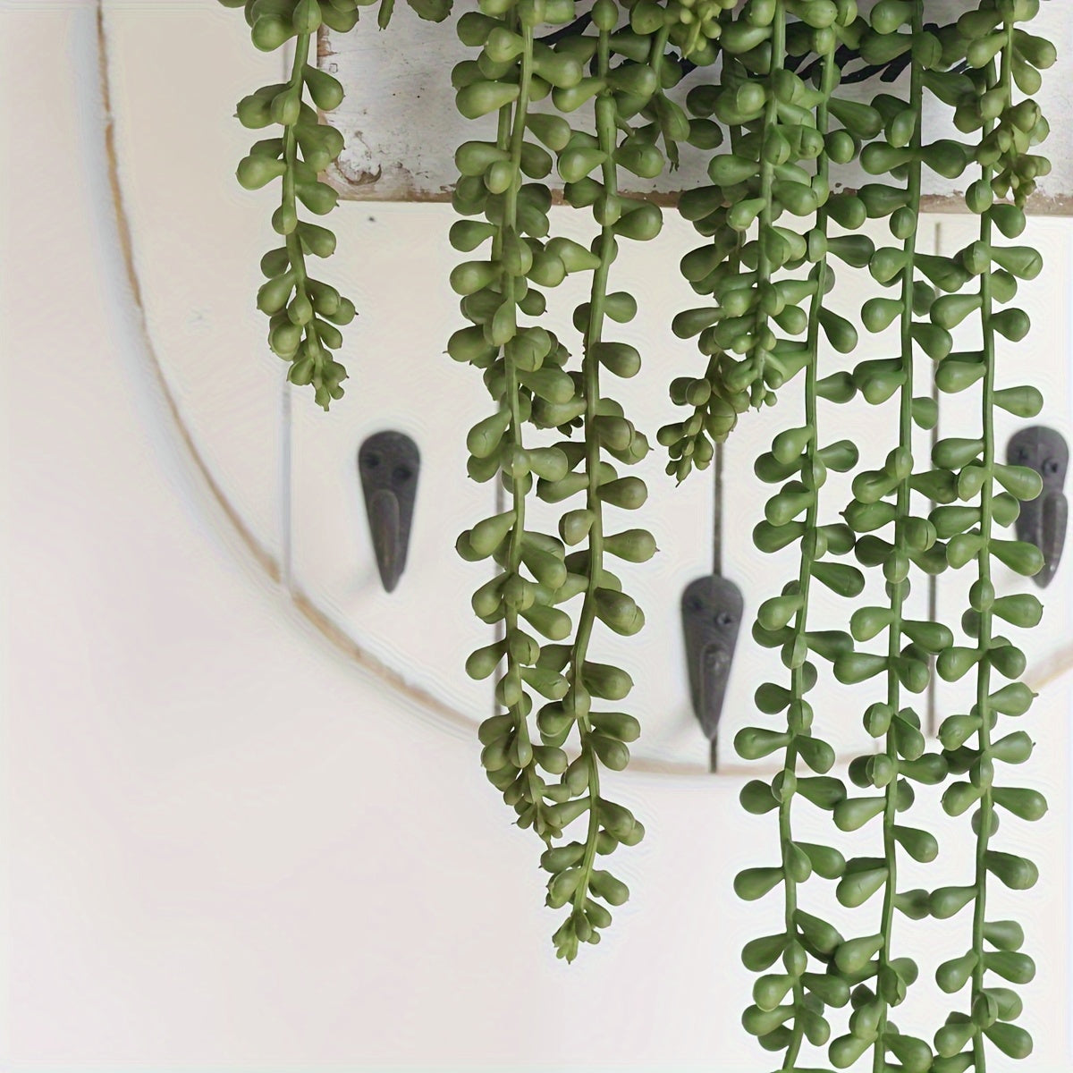 1pc, Artificial Green Plant Lover Tear Vine Home Decoration Fake Flower Buddha Bead Wall Hanging Simulation Green Plant Ceiling Plants