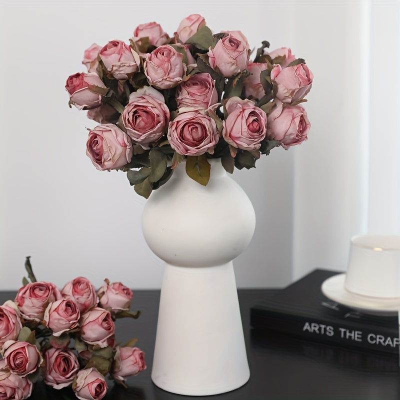1 Bundle, Wedding Bouquet Flowers Artificial Roses For Bride Bridesmaids, Bohemian Country Ceremony Anniversary Decoration, Party Birthday, Mother&