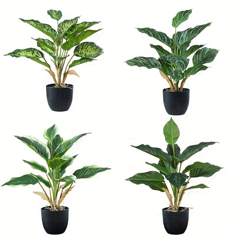 1pc Plastic Simulation Green Radish Potted Evergreen Green Plant for Home Desktop Floor Decoration Ornaments and Landscaping