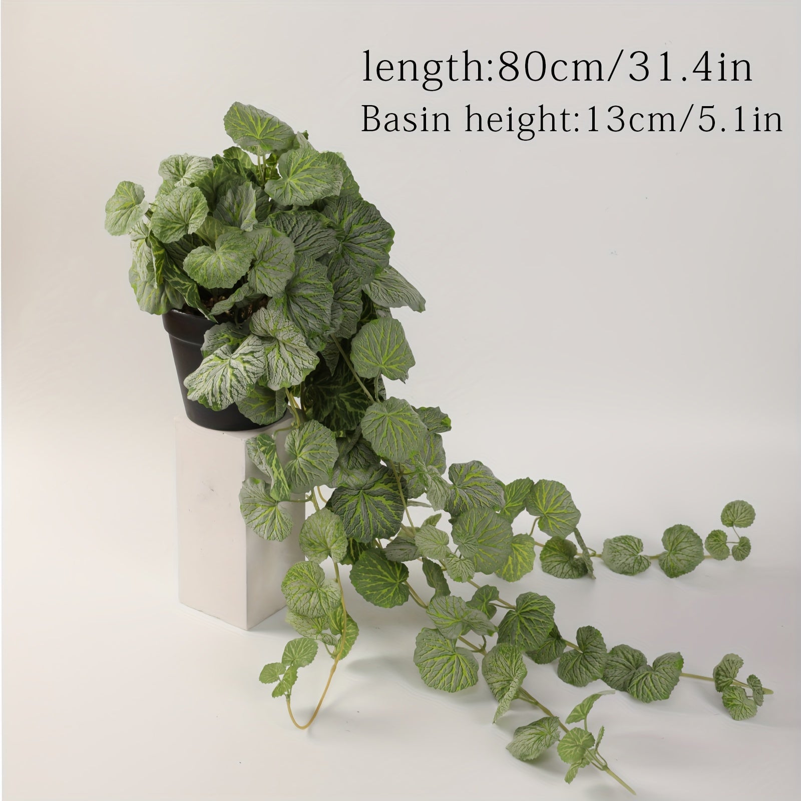 Classic Style Artificial Begonia Leaf Vine Plant Swag with Plastic Pot - Lifelike Faux Hanging Greenery for DIY Home & Office Decor, Weddings, Birthdays, Parties, Perfect for All Seasons - Maintenance-Free by MOHUAGE - Ideal for Christmas, Thanksgiving, F