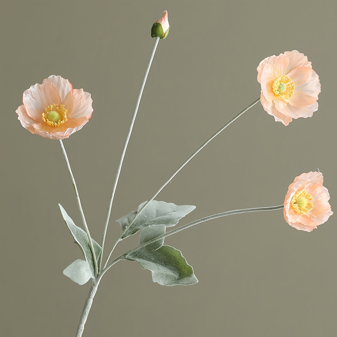 Elegant Artificial Poppy Bouquet - Perfect for Weddings, Home & Garden Decor, Valentine&